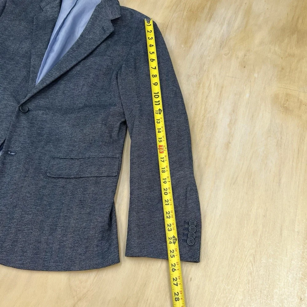 Banana‎ Republic Soft Knit Blazer Sport Coat Mens 44R Slim Fit Herringbone Gray